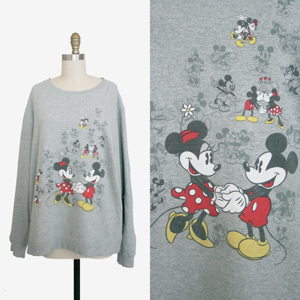 Vintage Mickey n' Minnie Mouse Sweat Shirt XL